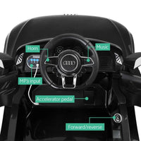 Kids Ride On Car Audi R8 Licensed Electric 12V Black - Trustymall