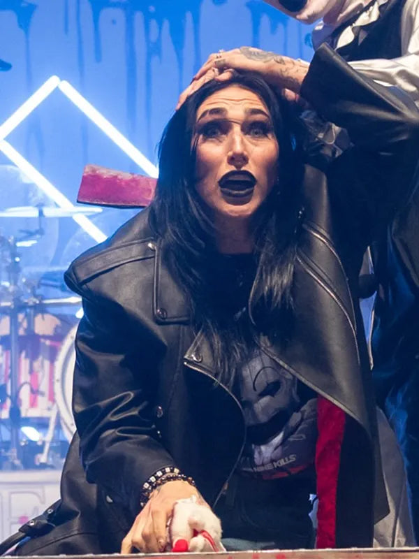 Rhea Ripley Silver Scream Con Black Biker Jacket