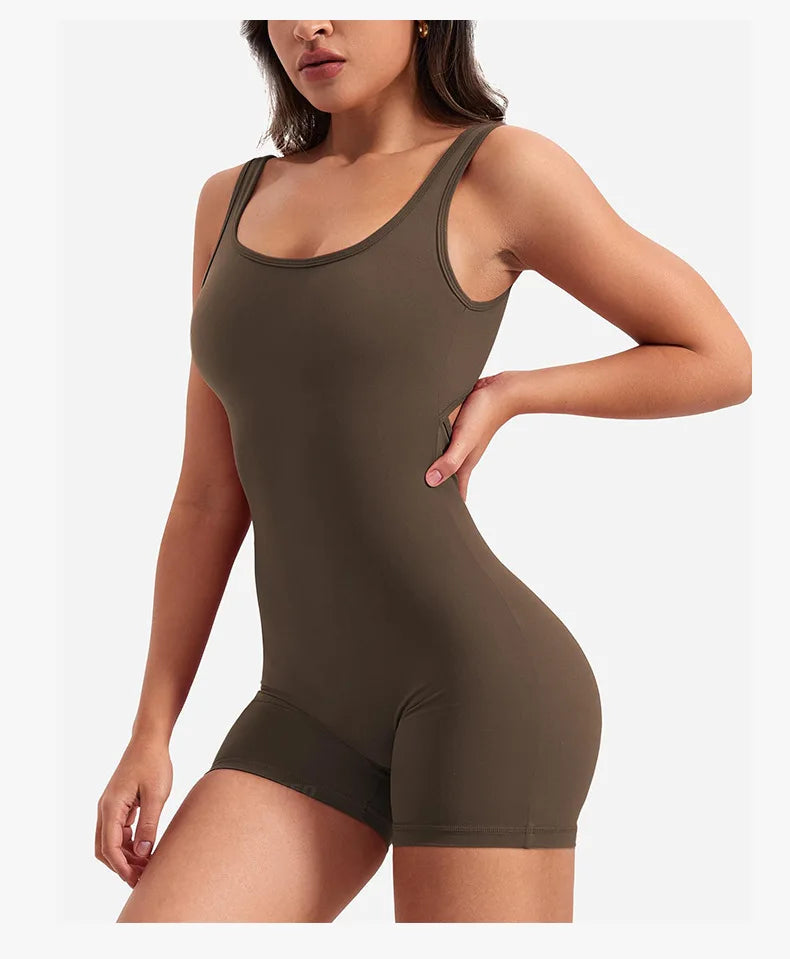 One-Piece Yoga Jumpsuit Skinny Short Sportswear