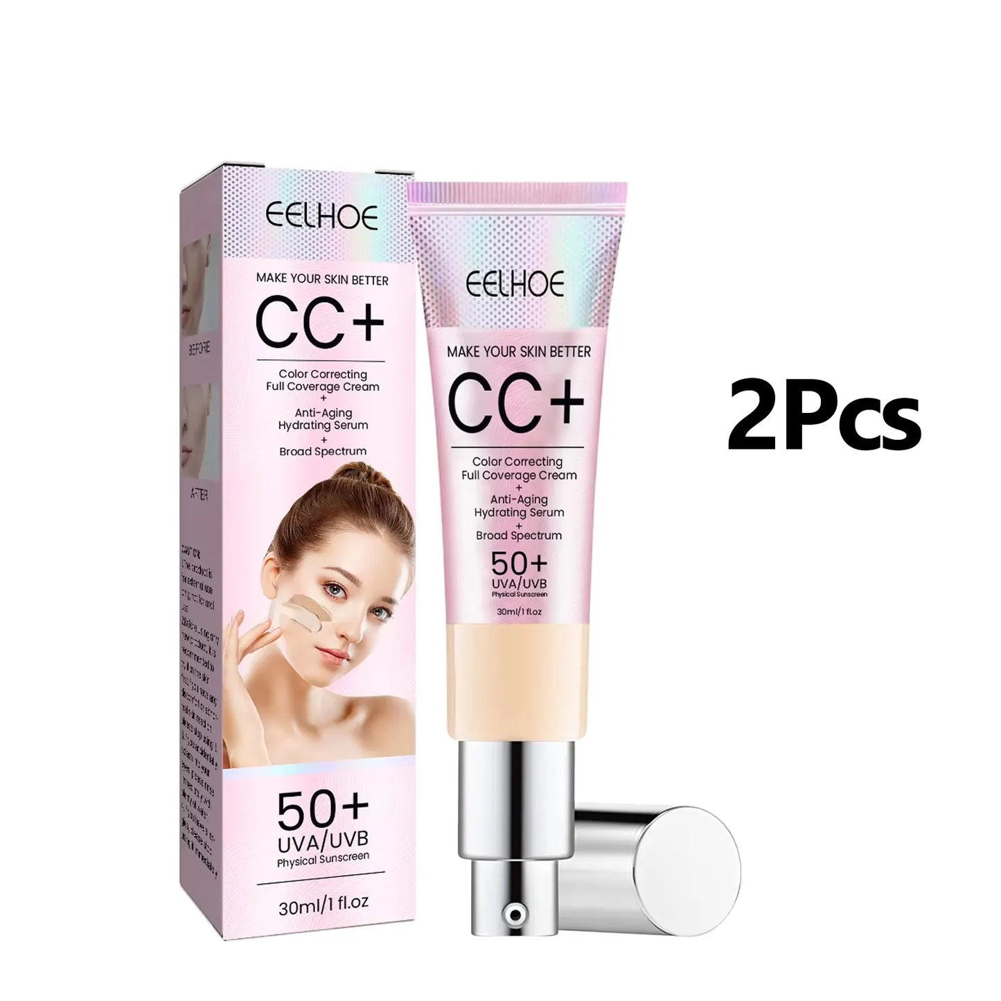 1/2/3pcs CC Cream Foundation Waterproof Brighten | Ships from US