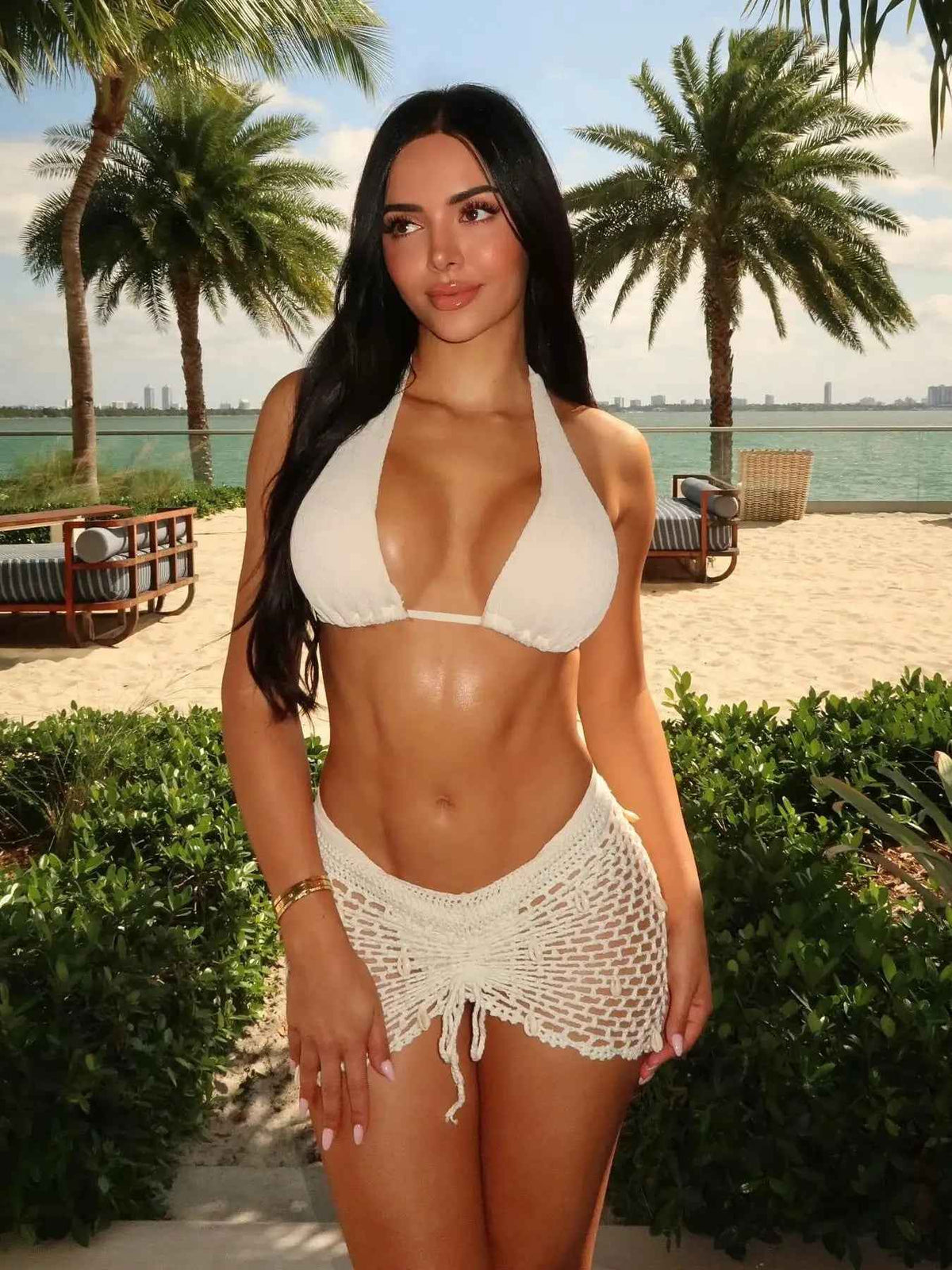 Ava Crochet three piece swimsuit