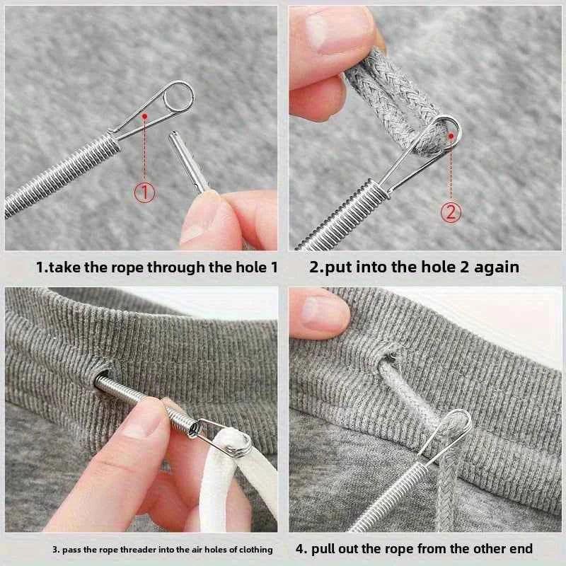 Bendable Spring Drawstring Threader Clip Pants Hoodies Elastic Band