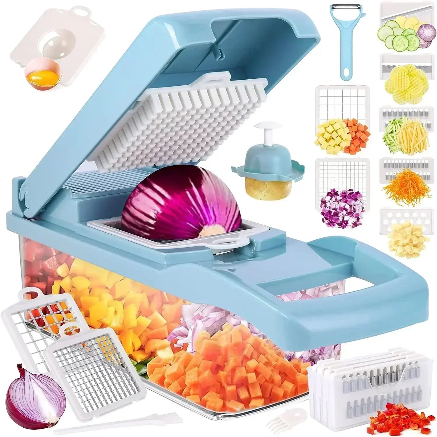 12/22 in 1 Multifunctional Vegetable Cutter Manual Foo | Ships from US