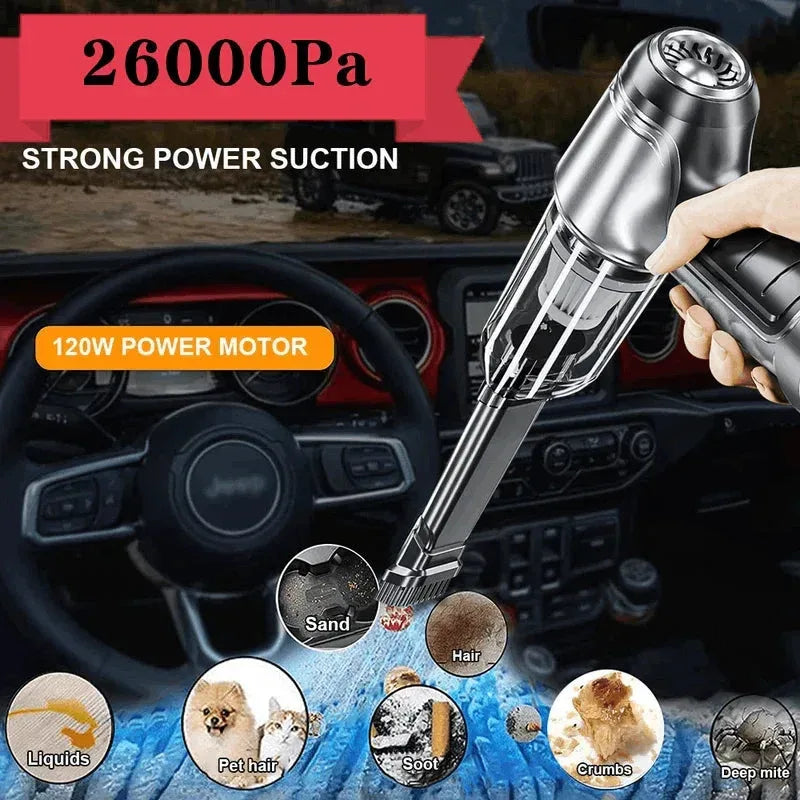 Car Vacuum Cleaner 26000PA Strong Suction Wireless Portable Vacuum - Trustymall