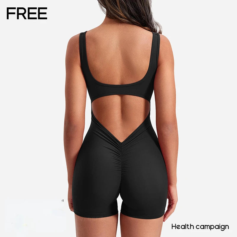 One-Piece Yoga Jumpsuit Skinny Short Sportswear