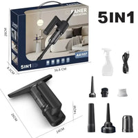 Car Vacuum Cleaner 5 in1 Lightweight Force Tool Machine for Bathroom - Trustymall