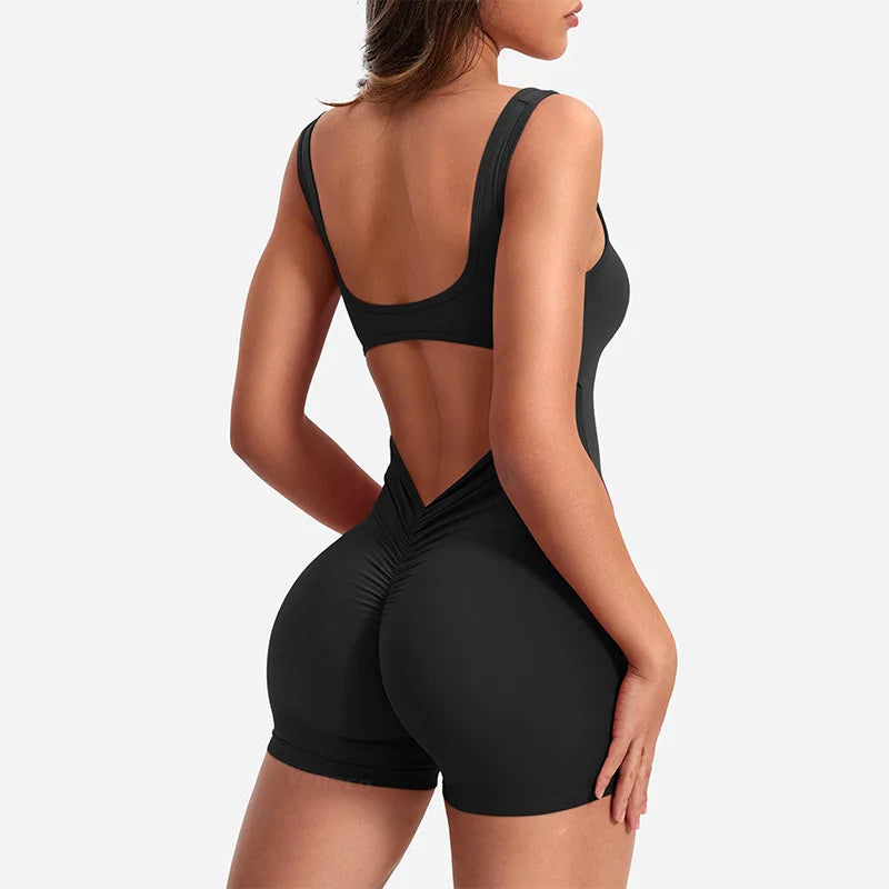 One-Piece Yoga Jumpsuit Skinny Short Sportswear