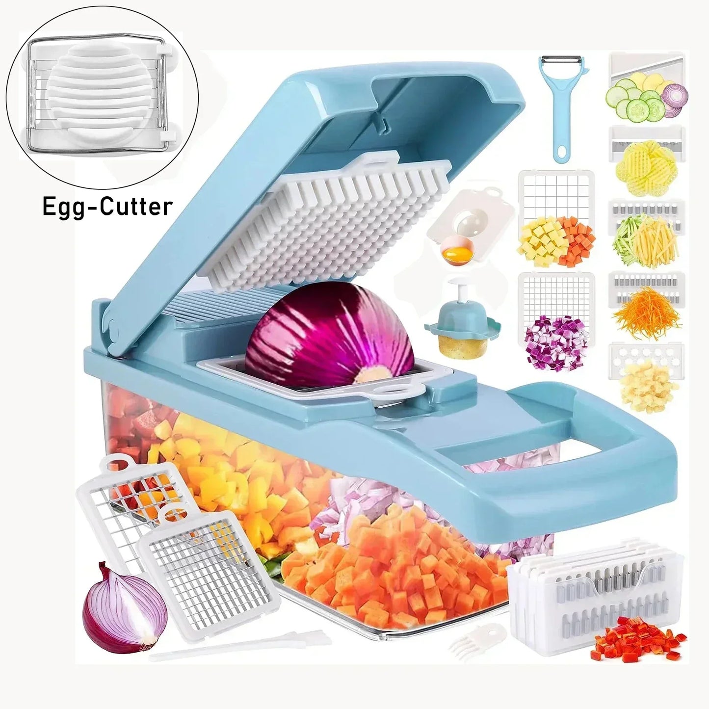 12/22 in 1 Multifunctional Vegetable Cutter Manual Foo | Ships from US