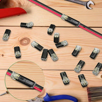 Close-up image focusing on the terminals of the 2 pin way plug connector.
