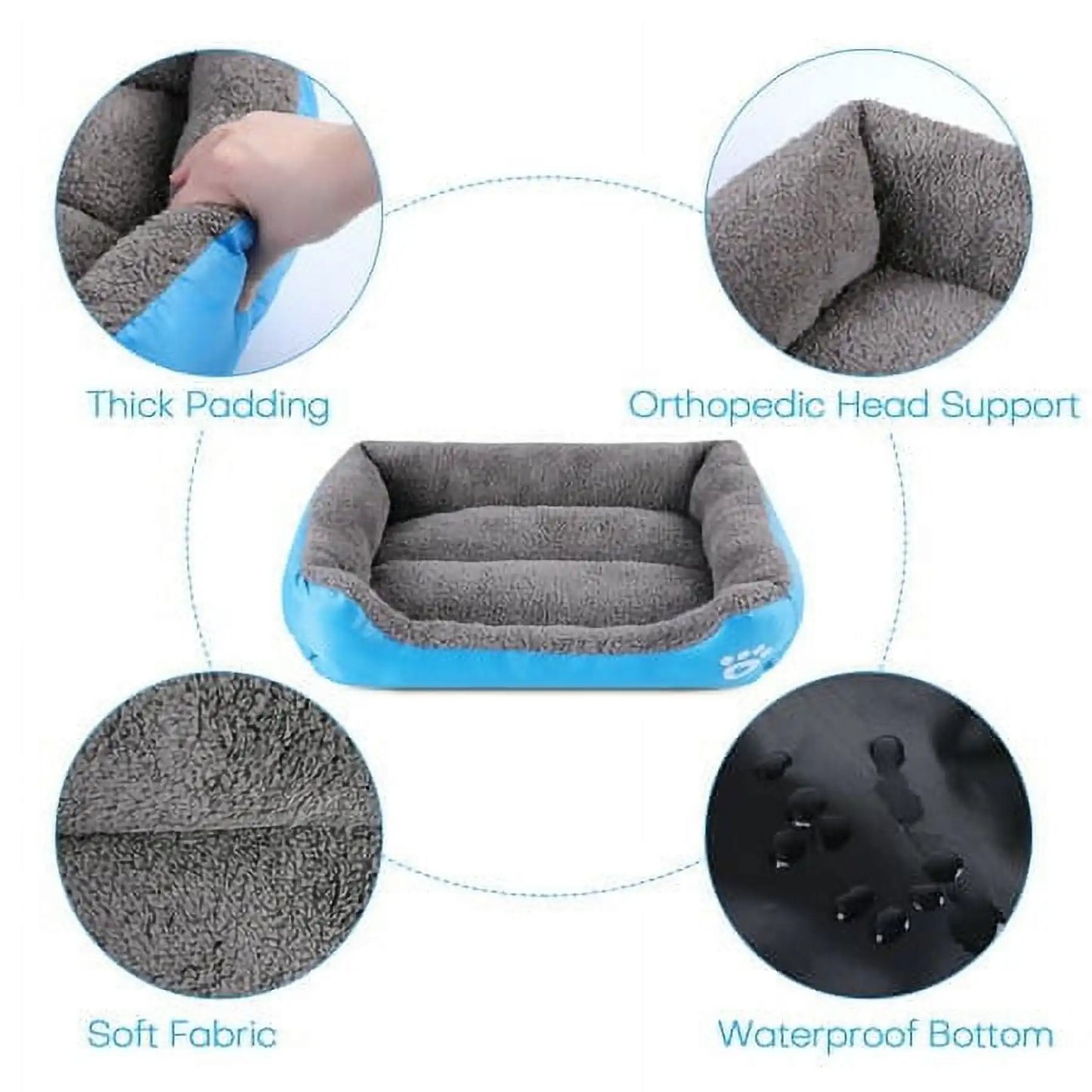 Color Square Winter Soft Warm House for Dog Bed 550g | Ships from US
