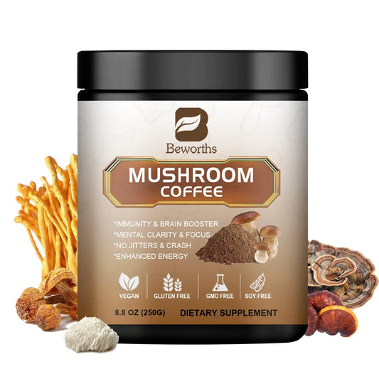 Mushroom Coffee - 10 Mushroom Extract Blend for Energy & Immunity