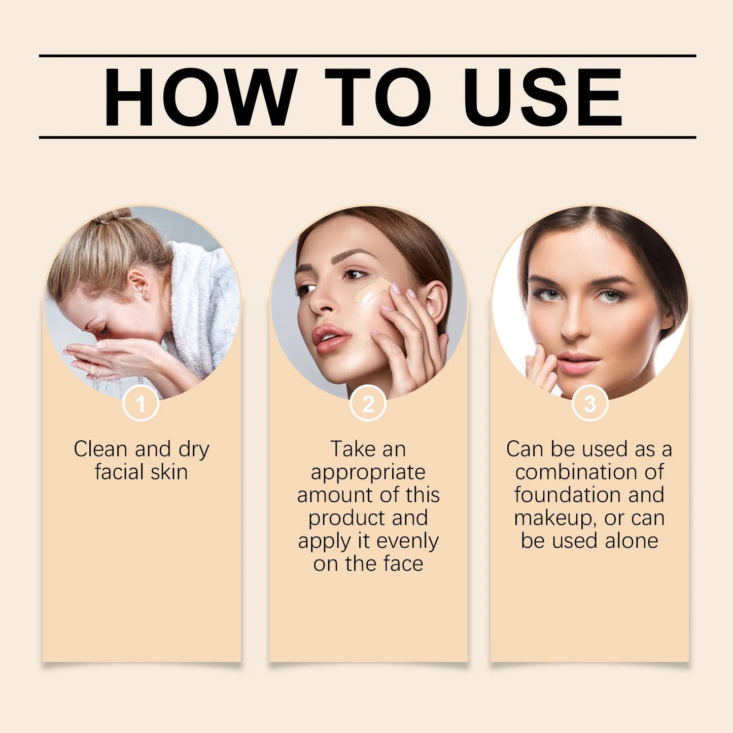 1/2/3pcs CC Cream Foundation Waterproof Brighten | Ships from US