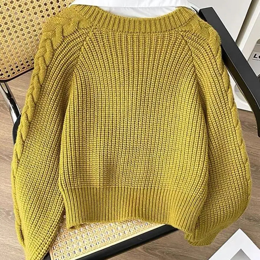 Japanese Lazy Retro Design with Fake Two Sweaters