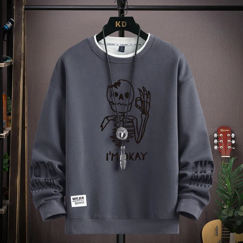 Autumn Men's Sweatshirt Cool Bear Print Long Sleeve | Ships from US