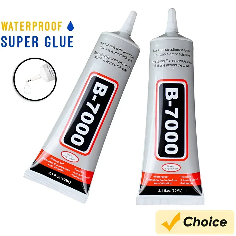 Three tubes of multipurpose adhesive glue in different sizes, suitable for crafts, electronics, and jewelry repairs.