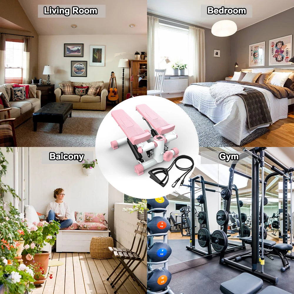 Mini stepper for sports, stepper with resistance band