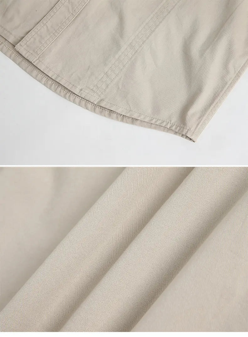 Cargo Shirt Men Long Sleeve Casual Cotton Shirts | Ships from US