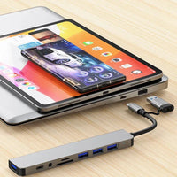 8 in 2 USB +Type C HUB Docking Station with 3.5mm Audio Jack Adapter - Trustymall