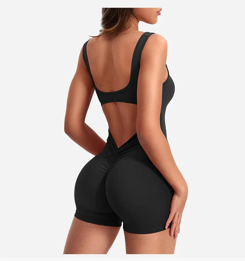 One-Piece Yoga Jumpsuit Skinny Short Sportswear