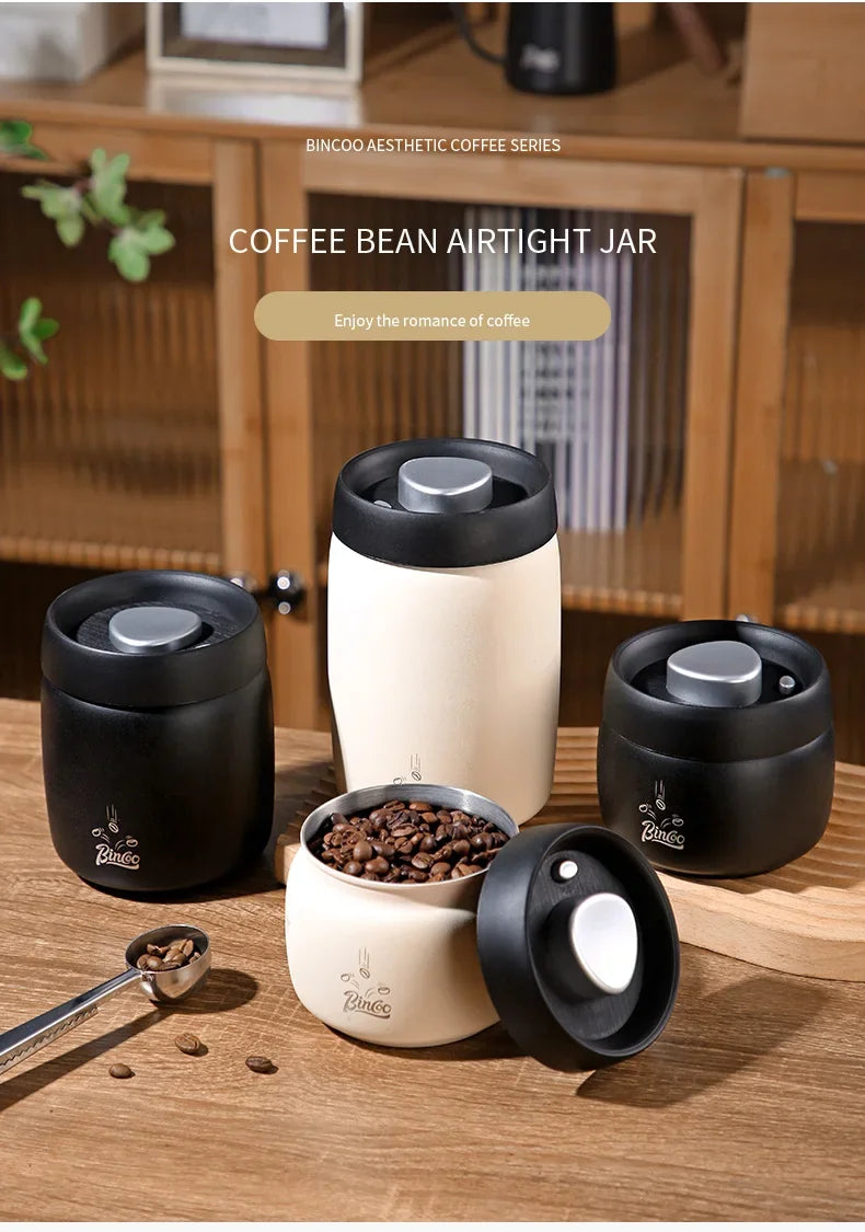 Coffee Sealed Can Stainless Steel Manual Vacuum Storag | Ships from US