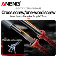 ANENG B05 screwdriver and pocket tester pen with glowing neon bulb indicator.
