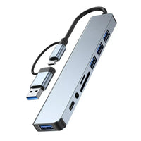 8 in 2 USB +Type C HUB Docking Station with 3.5mm Audio Jack Adapter - Trustymall