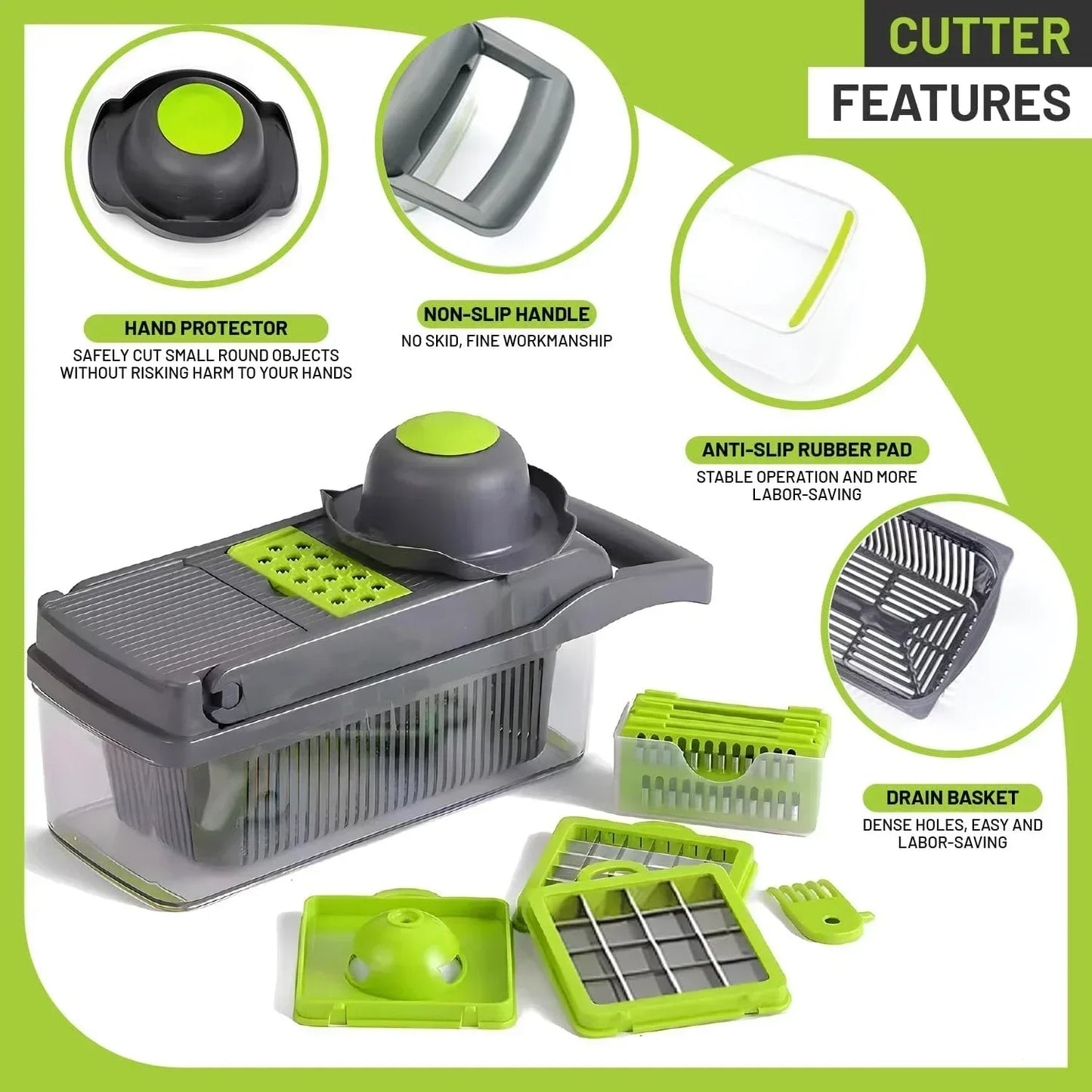 12/22 in 1 Multifunctional Vegetable Cutter Manual Foo | Ships from US