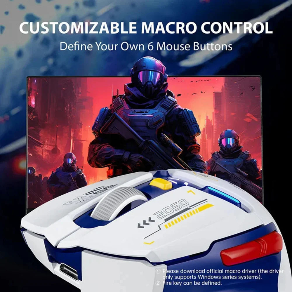 6 Programmable Buttons RGB Dual Mode Bluetooth Mouse