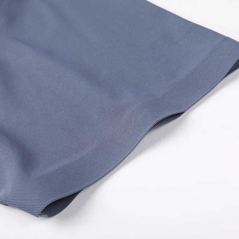 Ice Silk Embroidery Polo Shirt 2024 New Summer Lapel