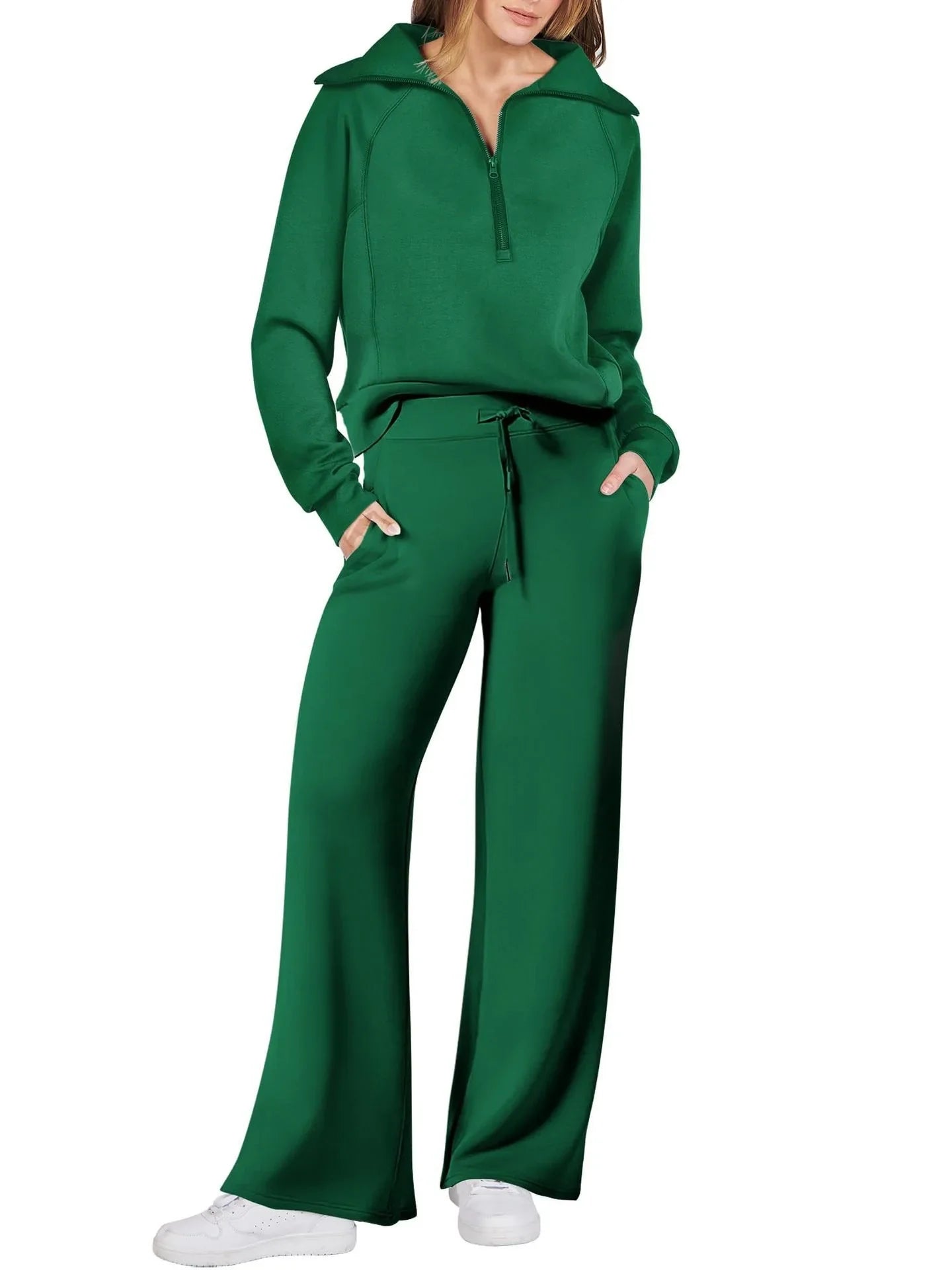 Women Sweatshirts Wide Leg Pants Two Pieces