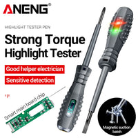 ANENG B05 screwdriver with neon bulb indicator and insulated handle on white background.