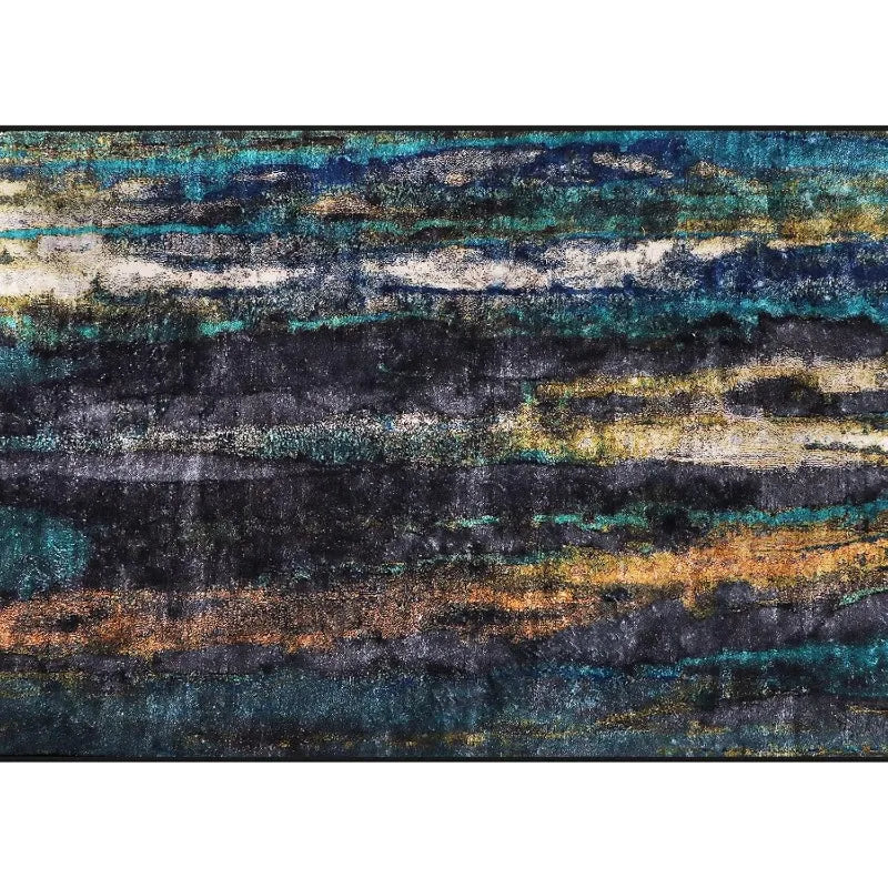 Modern Rug Anti Slip Carpet Area Rugs Living Room, Bedroom, Corridor, Office Large Home Decor Floor Rugs Dark Green Abstract Rug