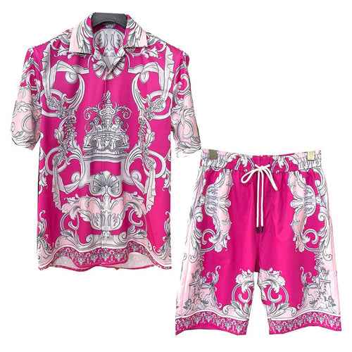 Men vacation casual beach shorts set