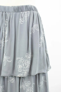 Layered Ruffle Maxi Skirt - Grey - Trustymall