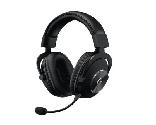 LOGITECH PRO X Gaming Headset with Blue Voice Technology in black with adjustable microphone and padded ear cups