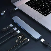 8 in 2 USB +Type C HUB Docking Station with 3.5mm Audio Jack Adapter - Trustymall