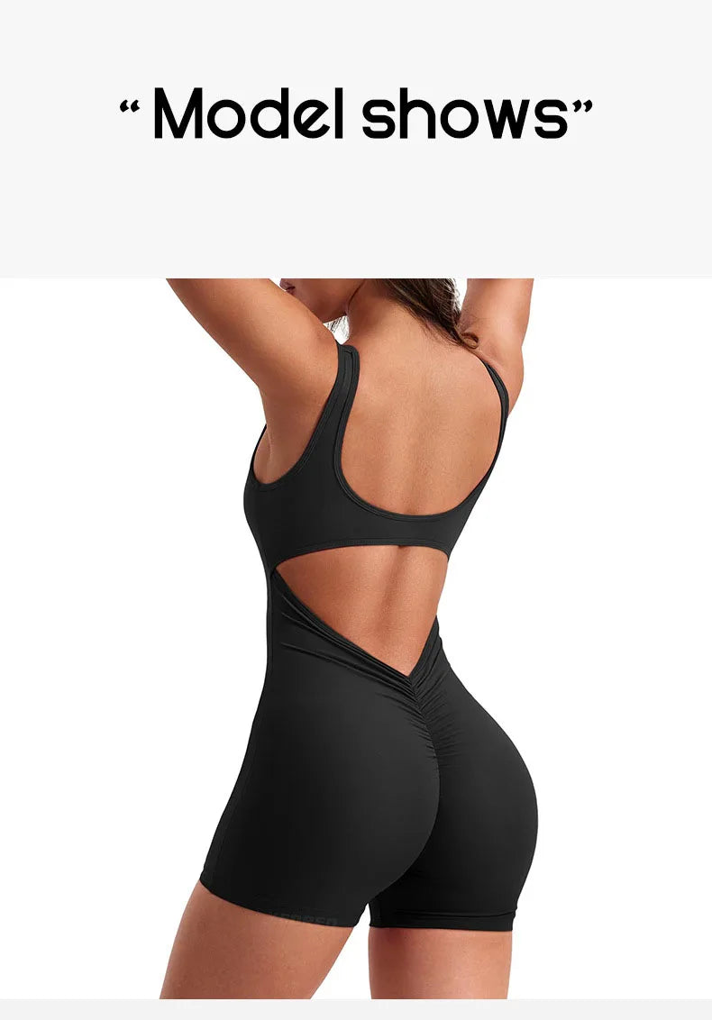 One-Piece Yoga Jumpsuit Skinny Short Sportswear