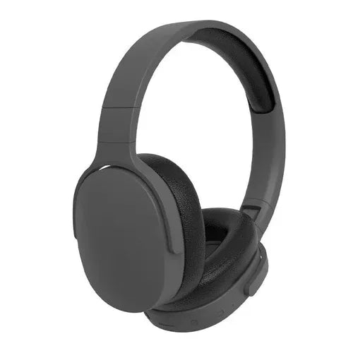 Wireless Bluetooth headphones angled to show control buttons on the ear cup.