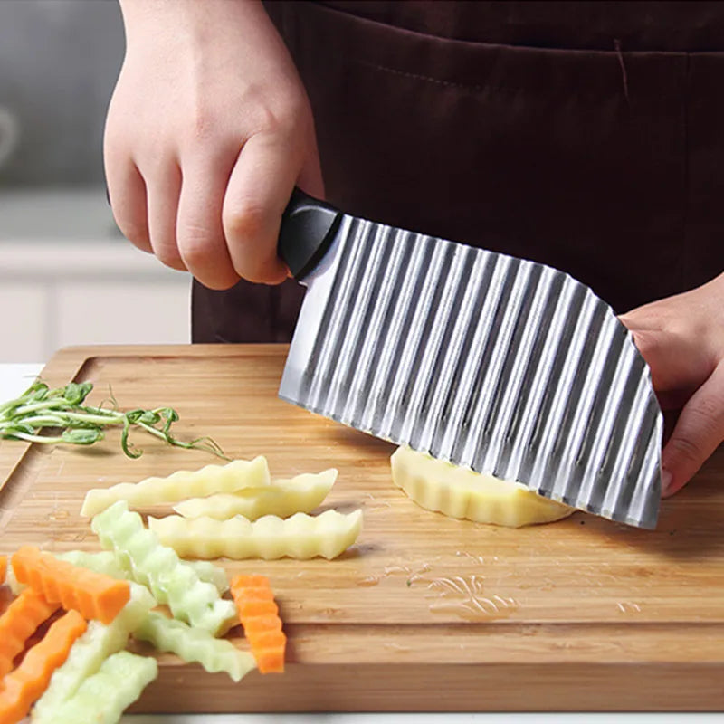Stainless Steel Potato Cutting Wave Knife Chip Slicer
