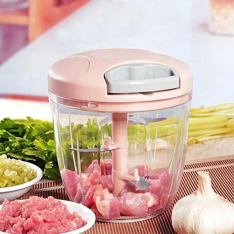 900ML Hand Chopper Manual Rope Food Processor Silcer | Ships from US