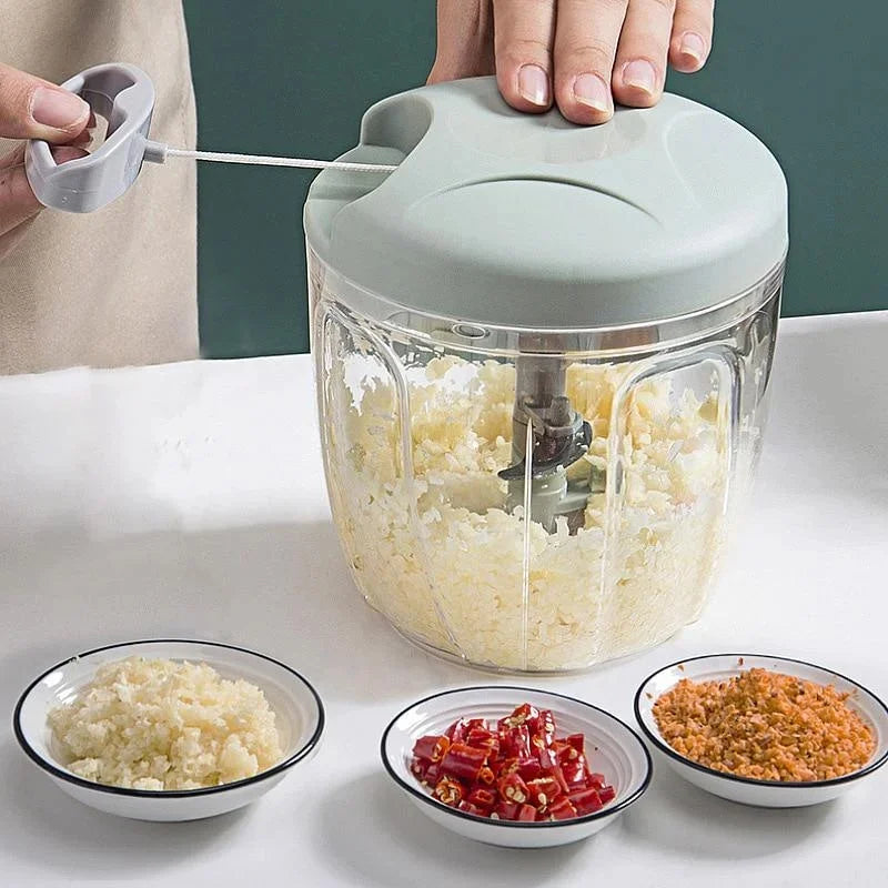 900ML Hand Chopper Manual Rope Food Processor Silcer | Ships from US