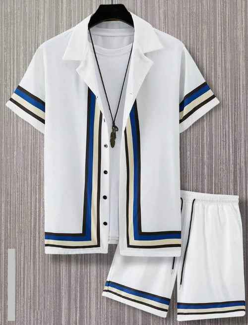 Hawaiian resort wear men beach shorts set