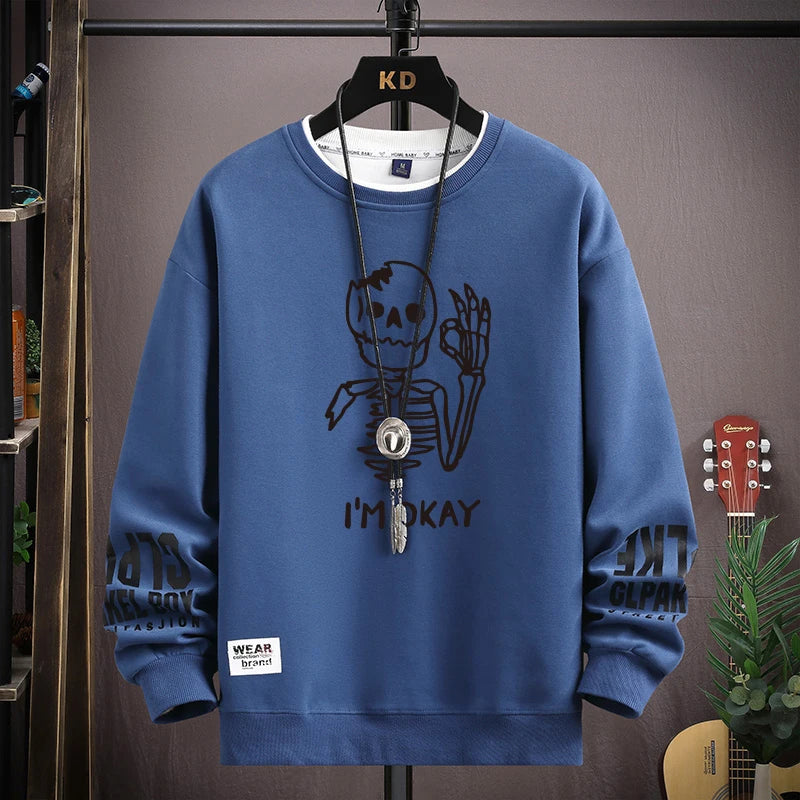 Autumn Men's Sweatshirt Cool Bear Print Long Sleeve | Ships from US