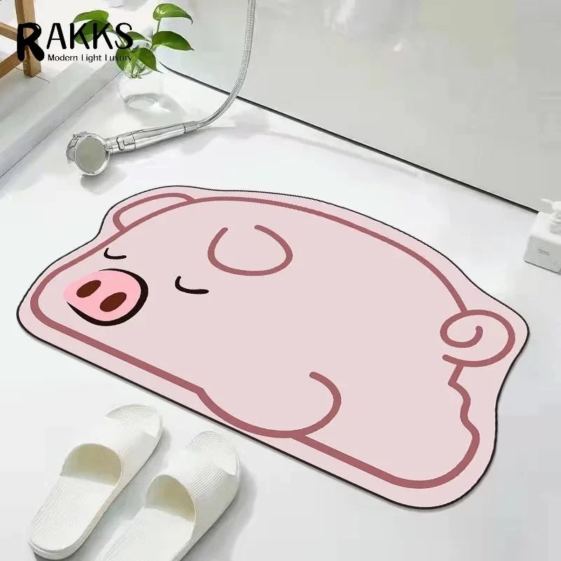 RAKKS Home Carpet Rug Simple Diatomite Shower Mat Quick Dry Bathroom Floor Mats Set Anti Slip Rugs Eco Home Essentials