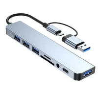 8 in 2 USB +Type C HUB Docking Station with 3.5mm Audio Jack Adapter - Trustymall