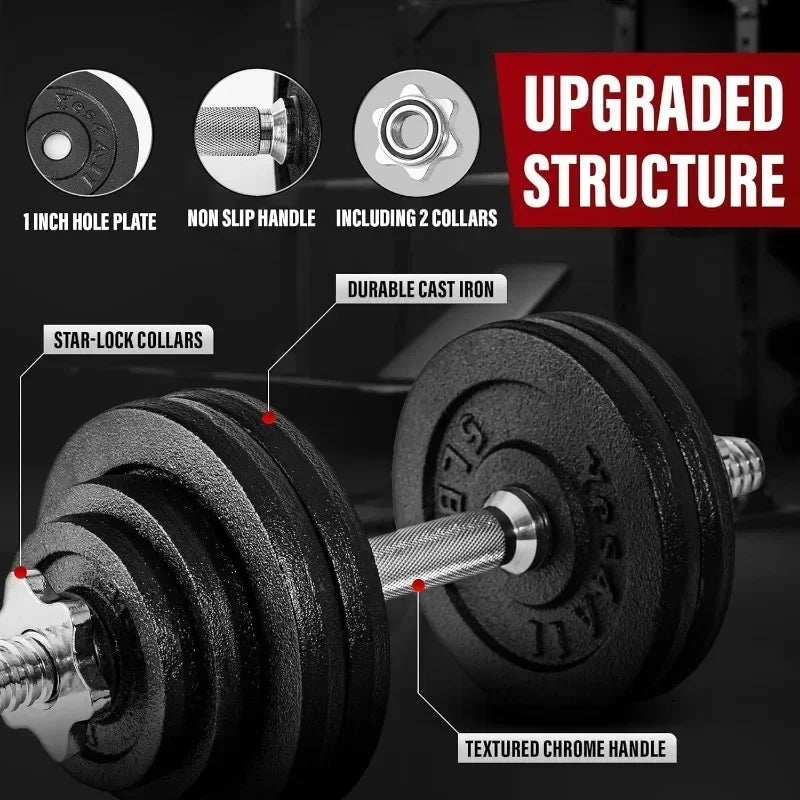 Adjustable Dumbbell Set with Weight Plates/Connector 8 | Ships from US