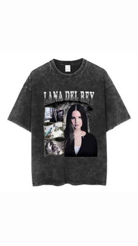 Gothic Rose Letter Print Vintage Washed Oversized T-Shirt