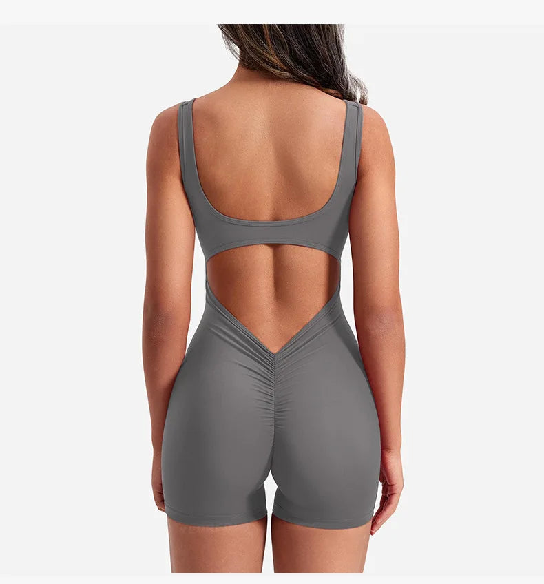 One-Piece Yoga Jumpsuit Skinny Short Sportswear