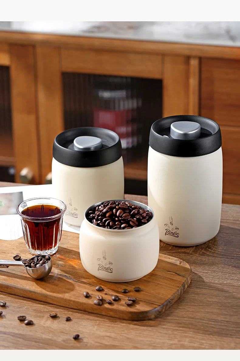 Coffee Sealed Can Stainless Steel Manual Vacuum Storag | Ships from US