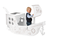 Creative Pirate ship from cardboard, outlined, DIY, white Large, 3+